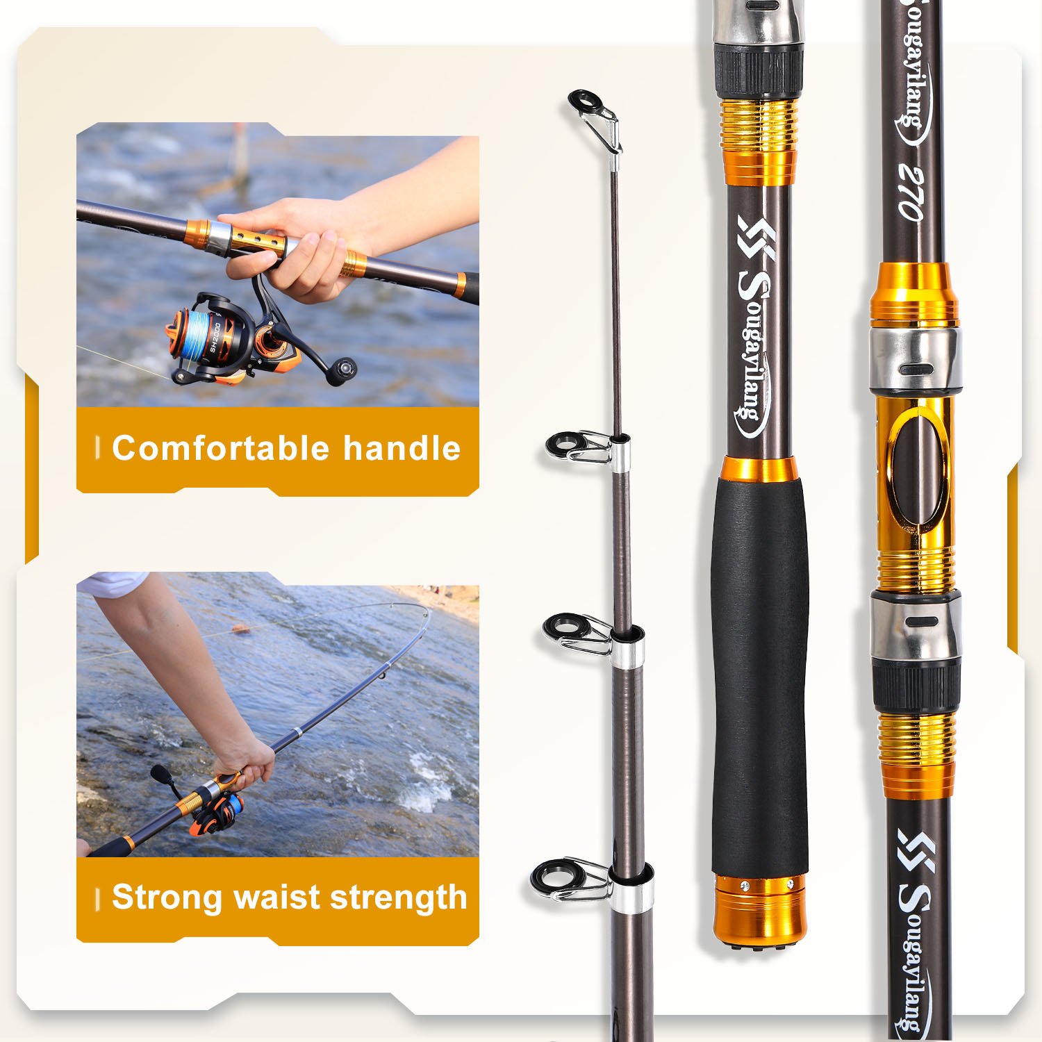 Sougayilang 2.1m-3.0m Spinning - Fishing Rod Surf ulasan dan harga