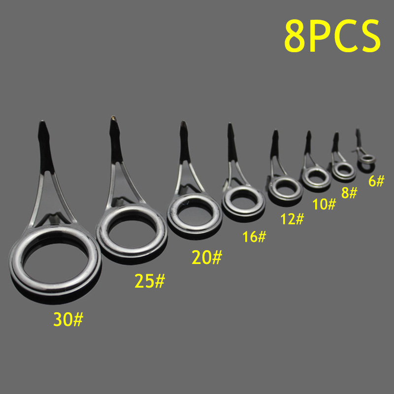 8pcs Fishing Rod Guide Rings A - Fishing Rod Building Kit ulasan dan harga