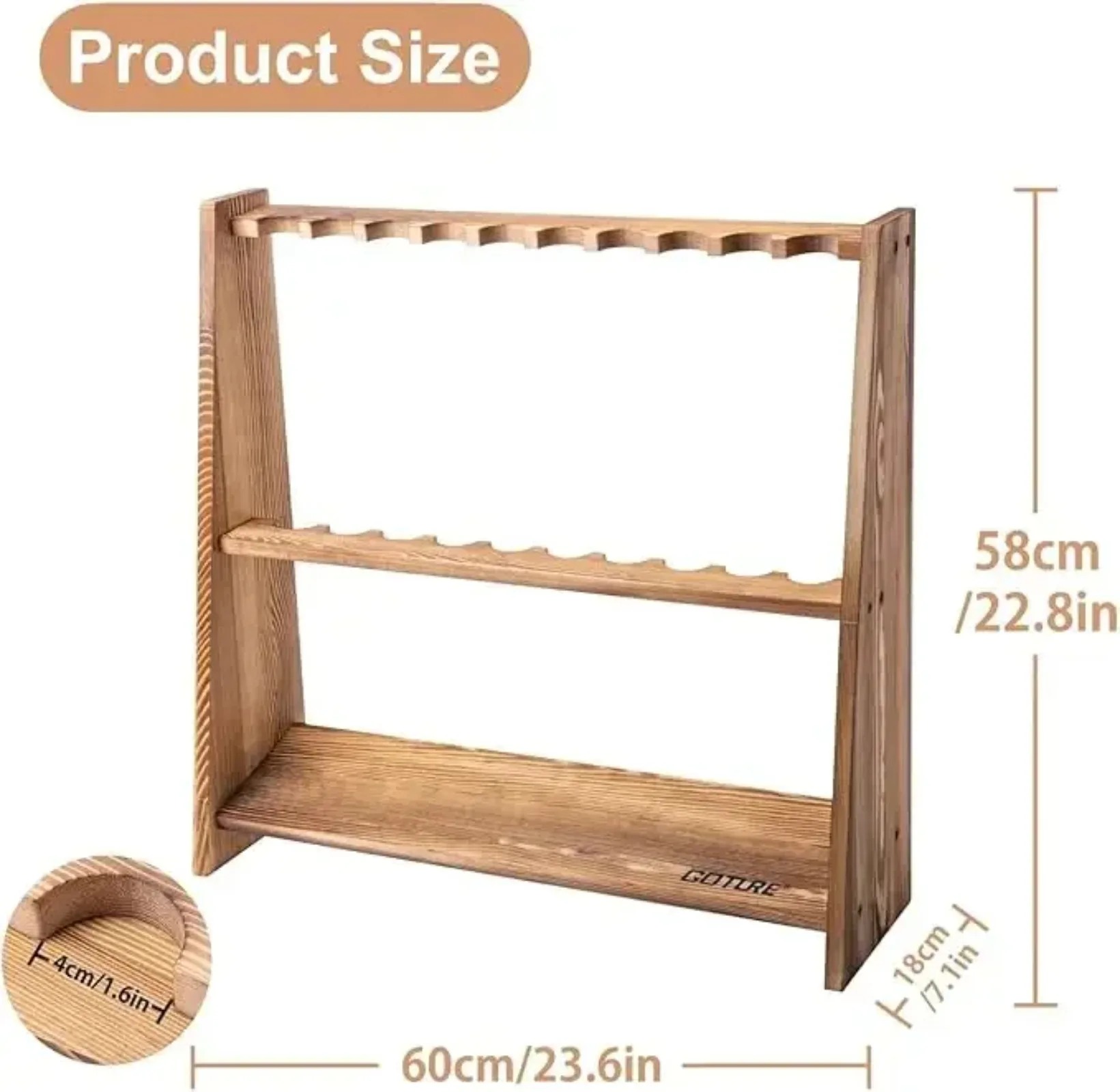 Goture 10 Slots Carbonized Pin - Fishing Rod Rack ulasan dan harga